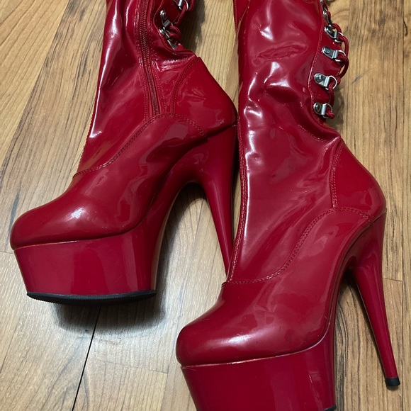 COPY - Pleaser Red Thigh High Boots - Delight 3063 - Picture 5 of 7